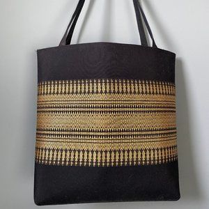 Black and Gold Large Shoulder Bag